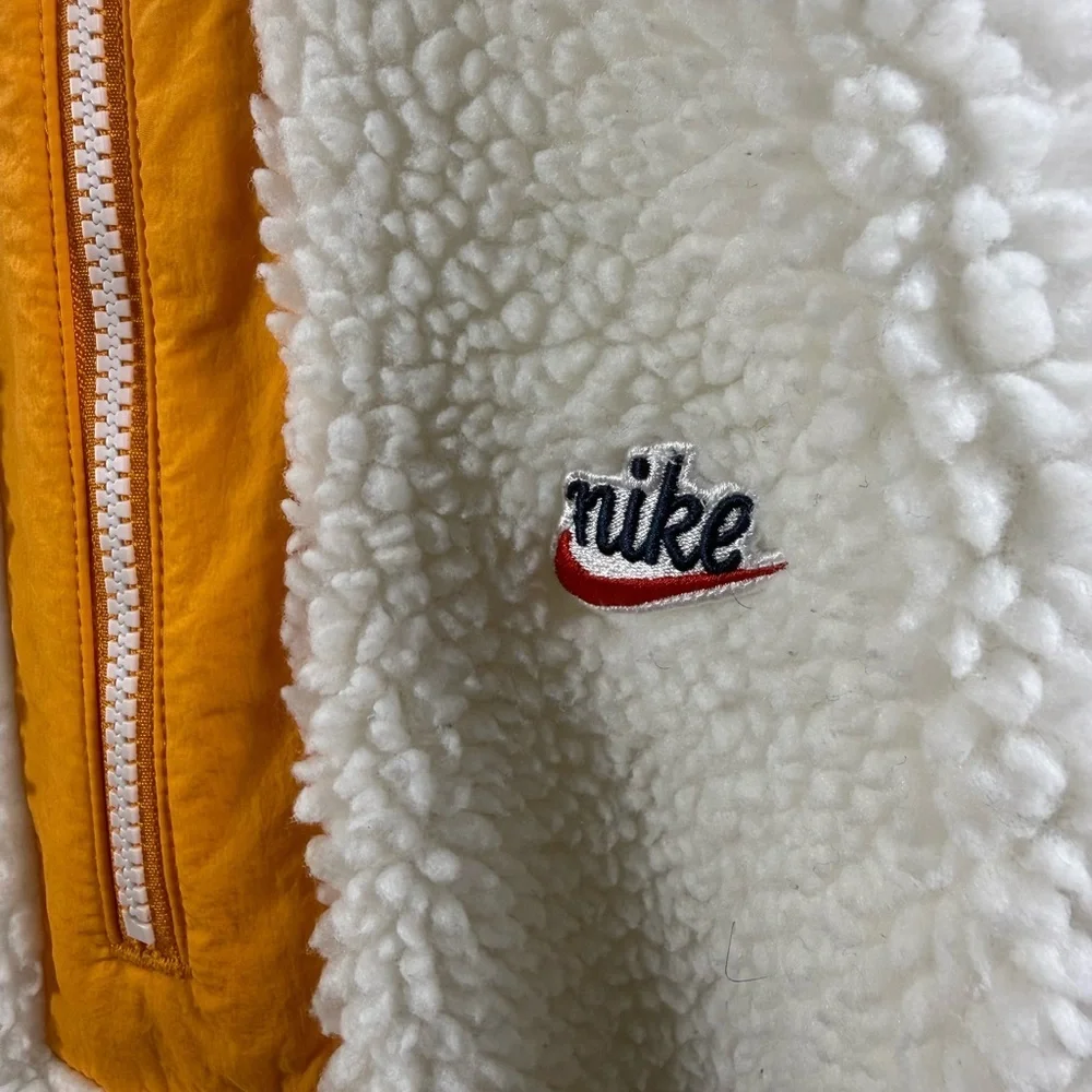 Nike Heritage Sherpa Quarter Zip Jacket Blue, Yellow, White Large